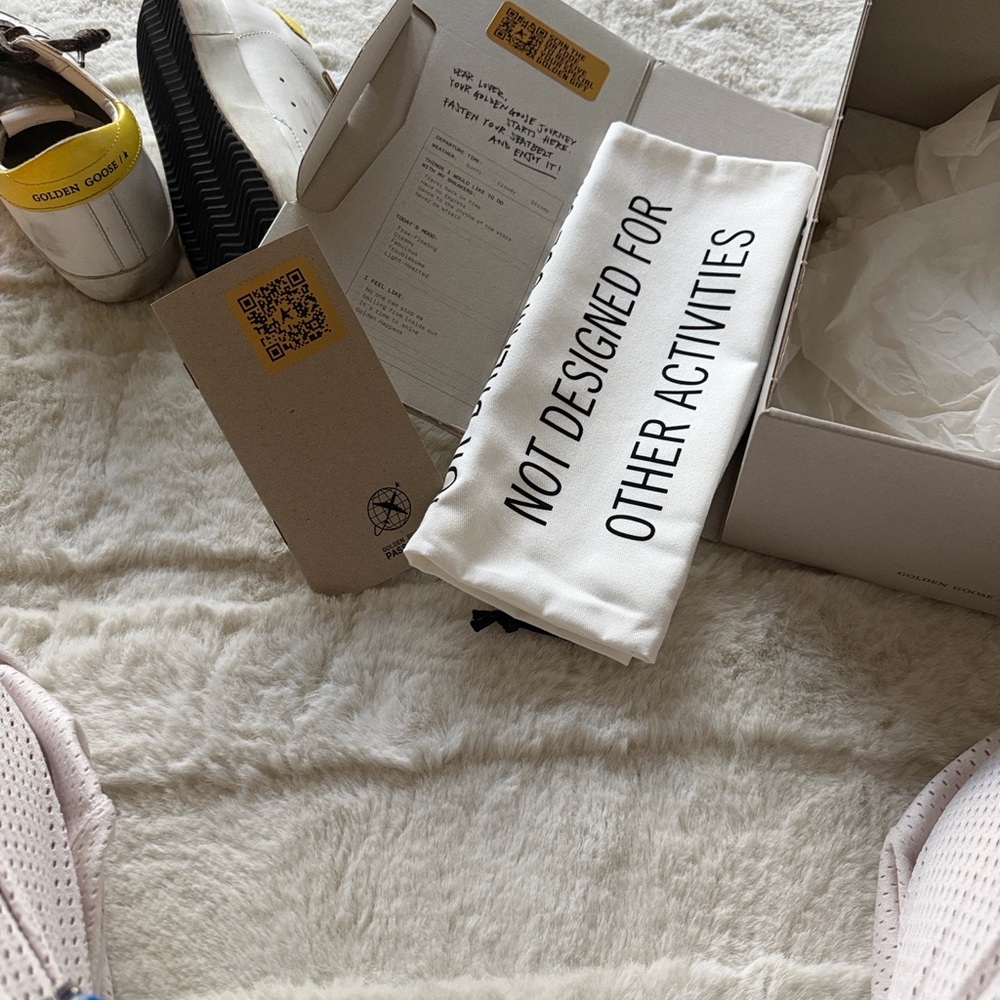 Golden Goose White and Yellow Sneakers - Picture 12 of 13